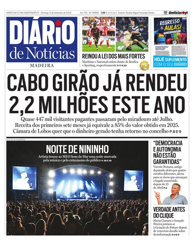 Edição do dia 6 Setembro 2026 da pubicação Diário de Notícias