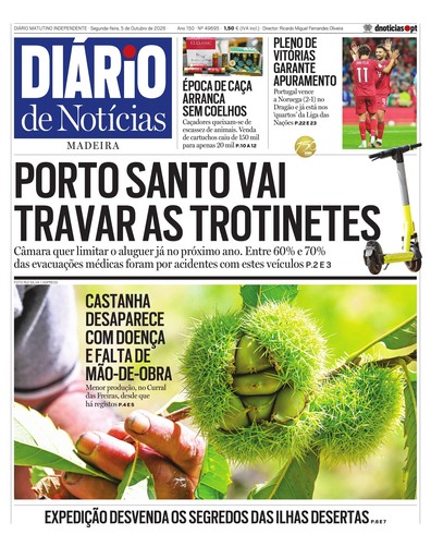 Edição do dia 5 Outubro 2026 da pubicação Diário de Notícias