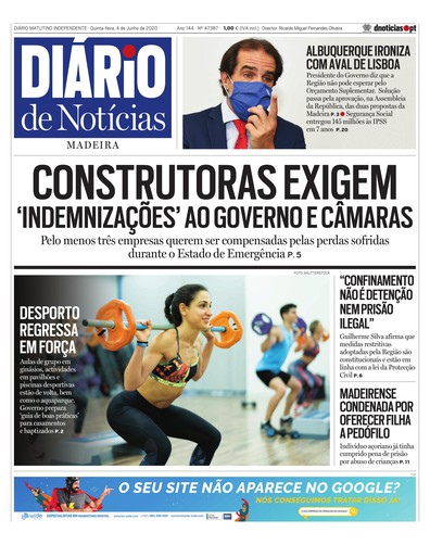 Edição do dia 4 Junho 2020 da pubicação Diário de Notícias
