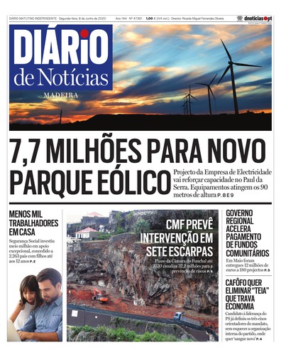 Edição do dia 8 Junho 2020 da pubicação Diário de Notícias