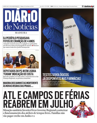 Edição do dia 30 Maio 2020 da pubicação Diário de Notícias