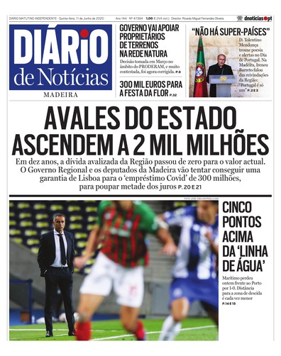 Edição do dia 11 Junho 2020 da pubicação Diário de Notícias