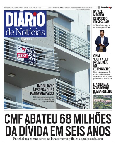 Edição do dia 13 Junho 2020 da pubicação Diário de Notícias