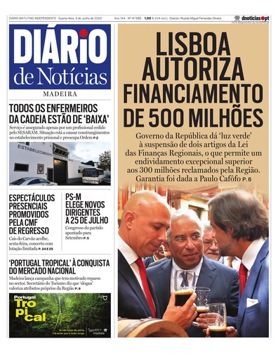 Edição do dia 3 Junho 2020 da pubicação Diário de Notícias