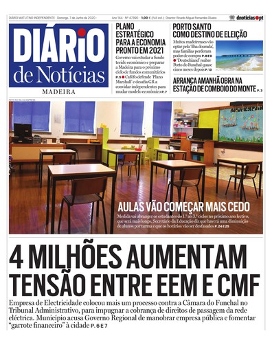 Edição do dia 7 Junho 2020 da pubicação Diário de Notícias