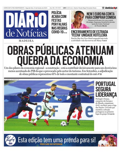 Edição do dia 12 Outubro 2020 da pubicação Diário de Notícias