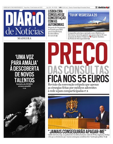 Edição do dia 13 Outubro 2020 da pubicação Diário de Notícias