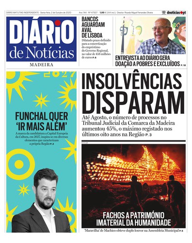 Edição do dia 2 Outubro 2020 da pubicação Diário de Notícias