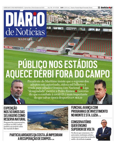 Edição do dia 29 Outubro 2020 da pubicação Diário de Notícias