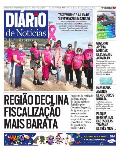 Edição do dia 30 Outubro 2020 da pubicação Diário de Notícias