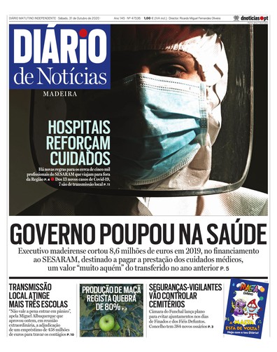 Edição do dia 31 Outubro 2020 da pubicação Diário de Notícias