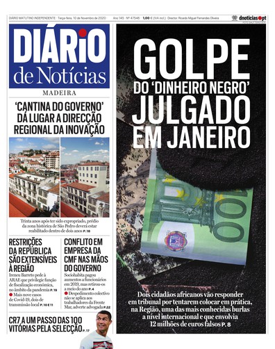 Edição do dia 10 Novembro 2020 da pubicação Diário de Notícias