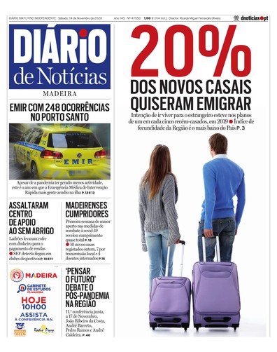 Edição do dia 14 Novembro 2020 da pubicação Diário de Notícias