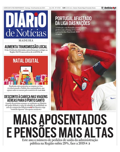 Edição do dia 15 Novembro 2020 da pubicação Diário de Notícias