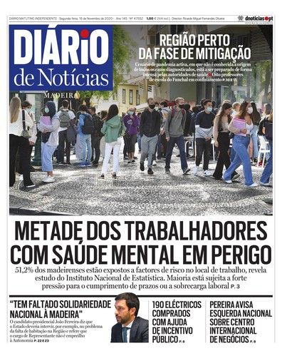Edição do dia 16 Novembro 2020 da pubicação Diário de Notícias