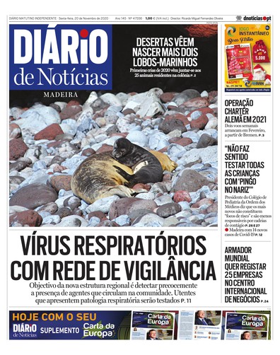 Edição do dia 20 Novembro 2020 da pubicação Diário de Notícias