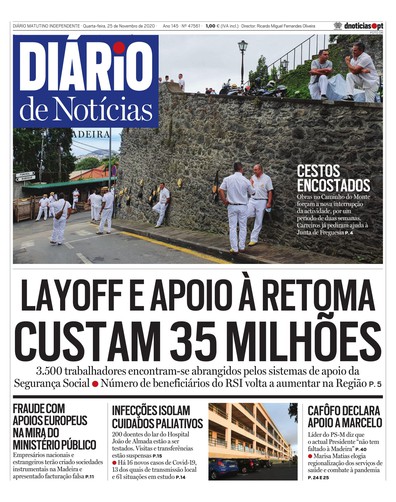 Edição do dia 25 Novembro 2020 da pubicação Diário de Notícias