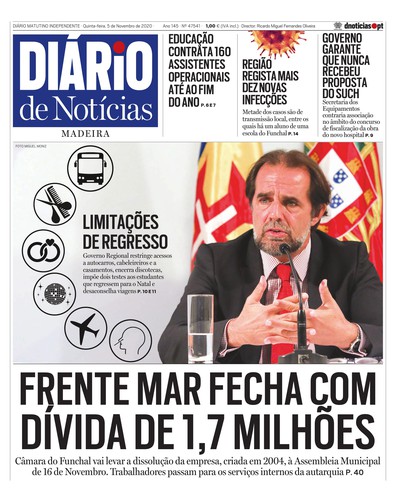 Edição do dia 5 Novembro 2020 da pubicação Diário de Notícias