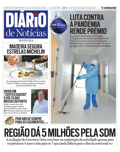 Edição do dia 15 Dezembro 2020 da pubicação Diário de Notícias