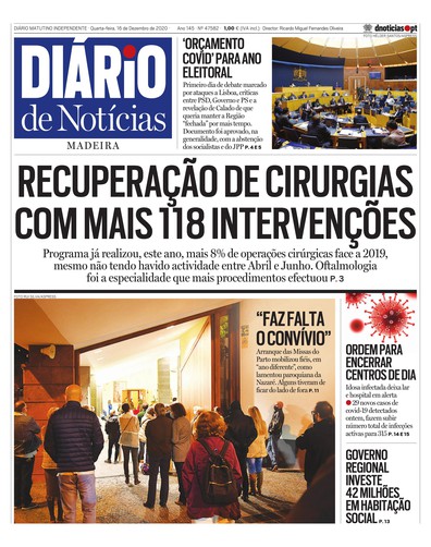 Edição do dia 16 Dezembro 2020 da pubicação Diário de Notícias