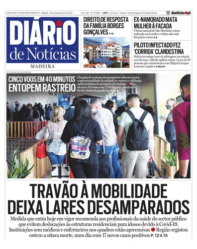 Edição do dia 19 Dezembro 2020 da pubicação Diário de Notícias