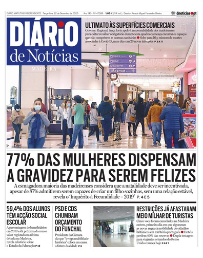 Edição do dia 22 Dezembro 2020 da pubicação Diário de Notícias