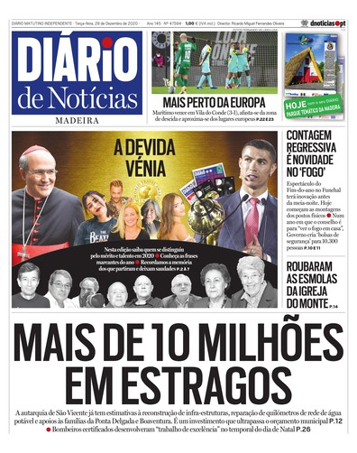 Edição do dia 29 Dezembro 2020 da pubicação Diário de Notícias