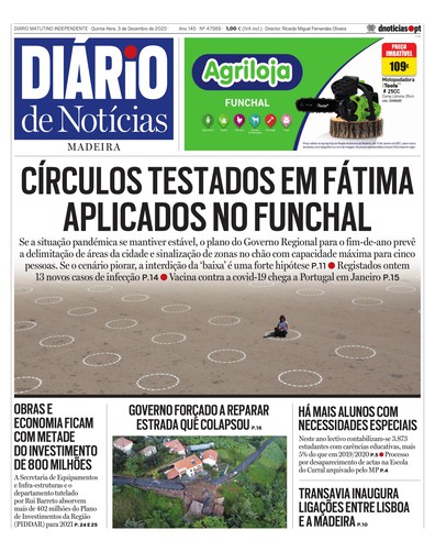 Edição do dia 3 Dezembro 2020 da pubicação Diário de Notícias