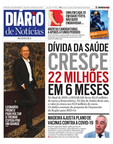 Edição do dia 4 Dezembro 2020 da pubicação Diário de Notícias