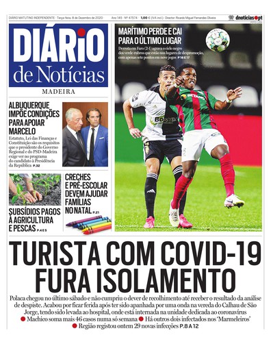Edição do dia 8 Dezembro 2020 da pubicação Diário de Notícias