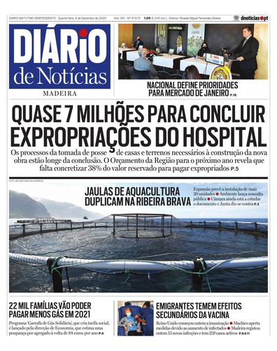 Edição do dia 9 Dezembro 2020 da pubicação Diário de Notícias