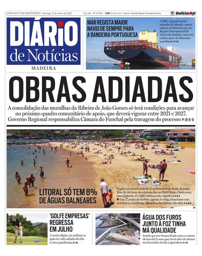 Edição do dia 21 Junho 2020 da pubicação Diário de Notícias