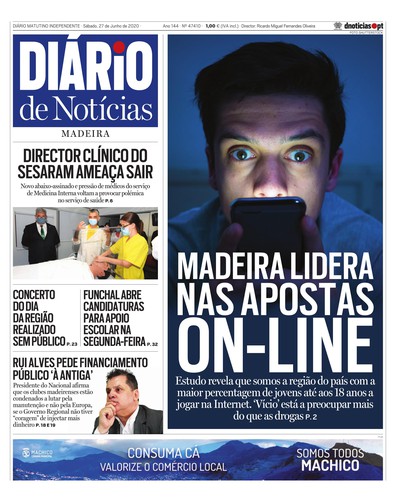Edição do dia 27 Junho 2020 da pubicação Diário de Notícias