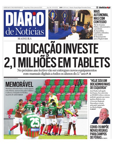 Edição do dia 30 Junho 2020 da pubicação Diário de Notícias