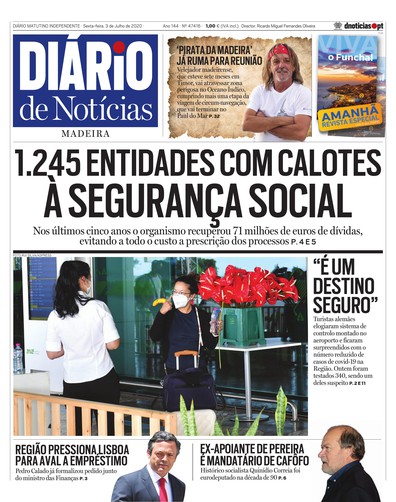 Edição do dia 3 Julho 2020 da pubicação Diário de Notícias