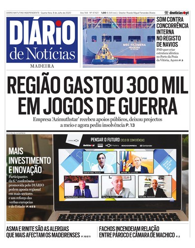 Edição do dia 8 Julho 2020 da pubicação Diário de Notícias