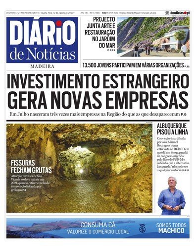 Edição do dia 12 Agosto 2020 da pubicação Diário de Notícias