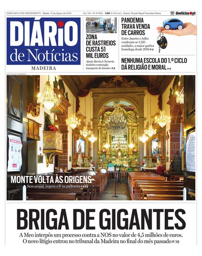 Edição do dia 15 Agosto 2020 da pubicação Diário de Notícias