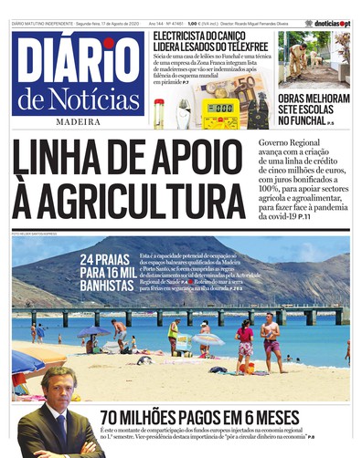 Edição do dia 17 Agosto 2020 da pubicação Diário de Notícias