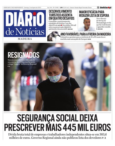 Edição do dia 2 Agosto 2020 da pubicação Diário de Notícias