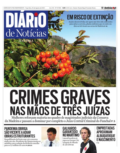 Edição do dia 25 Agosto 2020 da pubicação Diário de Notícias