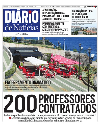 Edição do dia 30 Agosto 2020 da pubicação Diário de Notícias