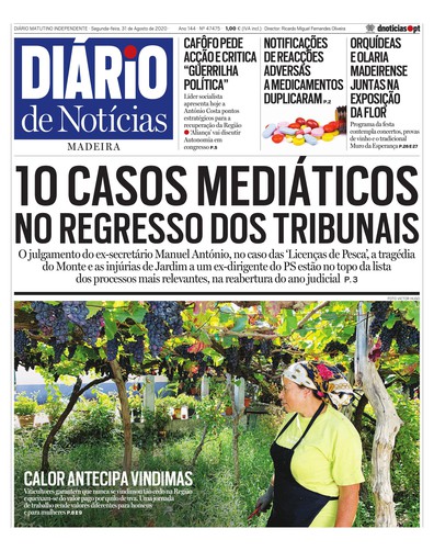 Edição do dia 31 Agosto 2020 da pubicação Diário de Notícias