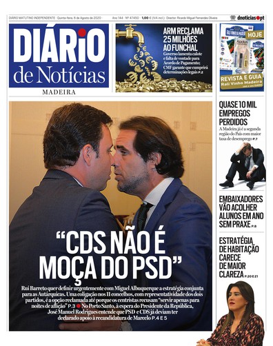 Edição do dia 6 Agosto 2020 da pubicação Diário de Notícias