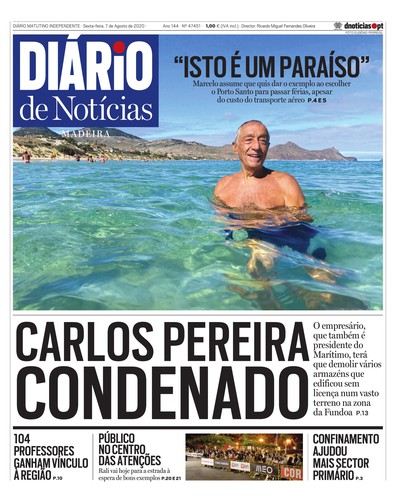 Edição do dia 7 Agosto 2020 da pubicação Diário de Notícias
