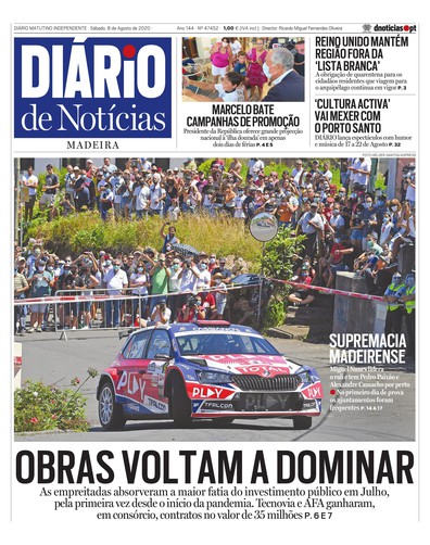 Edição do dia 8 Agosto 2020 da pubicação Diário de Notícias