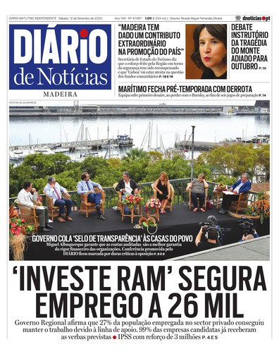 Edição do dia 12 Setembro 2020 da pubicação Diário de Notícias