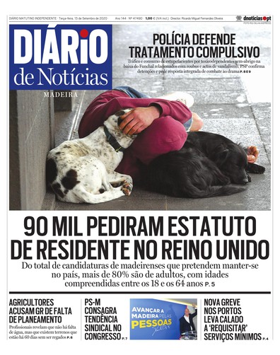Edição do dia 15 Setembro 2020 da pubicação Diário de Notícias