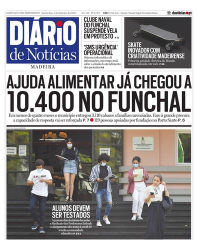 Edição do dia 2 Setembro 2020 da pubicação Diário de Notícias