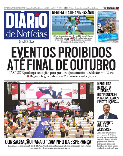 Edição do dia 21 Setembro 2020 da pubicação Diário de Notícias